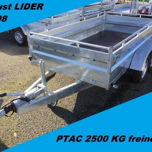 LIDER ROBUST 38398 – 2 essieux – PTAC 2500 kg – 300 x 150 x 50 cm