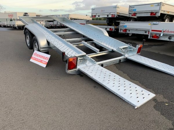 LIDER PORTE-VOITURE 39760 - 394 x 190 x 14 cm - PTAC 2500 KG avec cales et treuil – Image 4