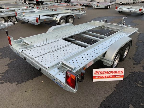 LIDER PORTE-VOITURE 39760 - 394 x 190 x 14 cm - PTAC 2500 KG avec cales et treuil – Image 2