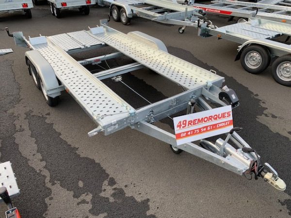 LIDER PORTE-VOITURE 39760 - 394 x 190 x 14 cm - PTAC 2500 KG avec cales et treuil – Image 6