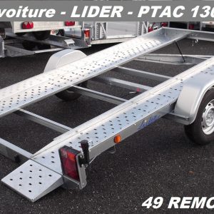 LIDER PORTE-VOITURE 39750 – PTAC 1300 kg – 1 essieu – CALES et TREUIL Inclus