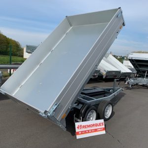 Benne SARIS – K1 276 170 2000 2 E – 276 x 170 x 35 cm – Pompe électrique – PTAC 2000 kg