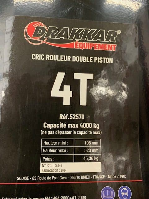PROMO Cric Rouleur DRAKKAR Professionnel 4 Tonnes - – Image 5