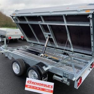 TRIBENNE SARIS - K3 306 170 2700 2 - Electrique + secours manuel - Rampes ALU intégrées - PTAC 2700 kg