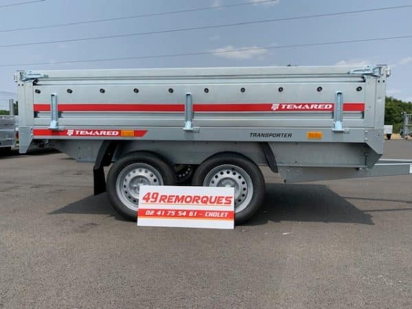 PLATEAU TRANSPORTER TEMARED - 2515/2 - 254 x 151 x 40 cm - 2 essieux 750 kg – Image 4